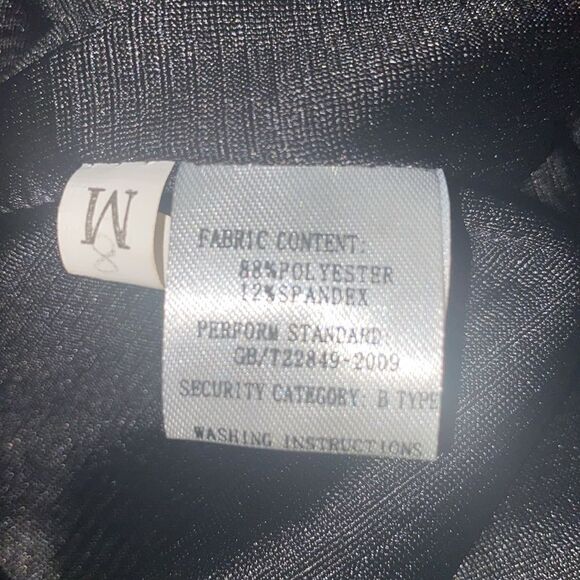 Women’s Sz Med Black Gray Layered Vegan Leather Mesh Multi Fabric Sweater Tunic - Picture 5 of 5